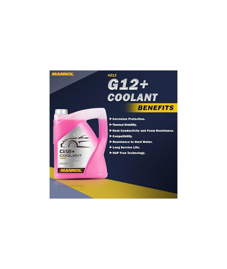 MANNOL 5L Coolant Antifreeze G12+ RED Ready Mixed -30°C / +125 German Hi Spec_thumbnail_2